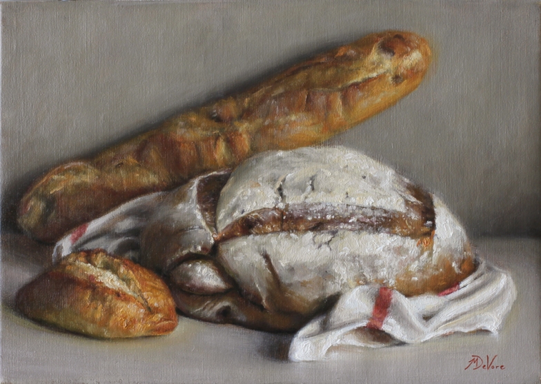 Bread - 2014 - Oil on Linen - 10 x 14- https://from1artist2another.wordpress.com/2015/03/28/michael-devore-painter-us-colorado/